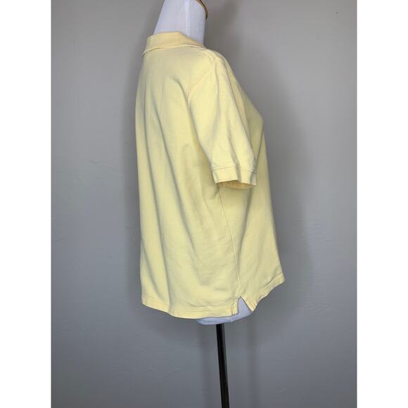 Pale Yellow Y2K Polo Shirt Sz Medium Croft & Barrow - Picture 9 of 9
